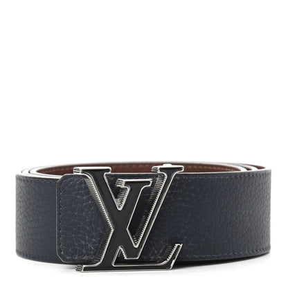 Louis Vuitton Taurillon Calfskin 40mm LV Tilt Reversible Belt 90 36 Navy Cognac 1 of 10