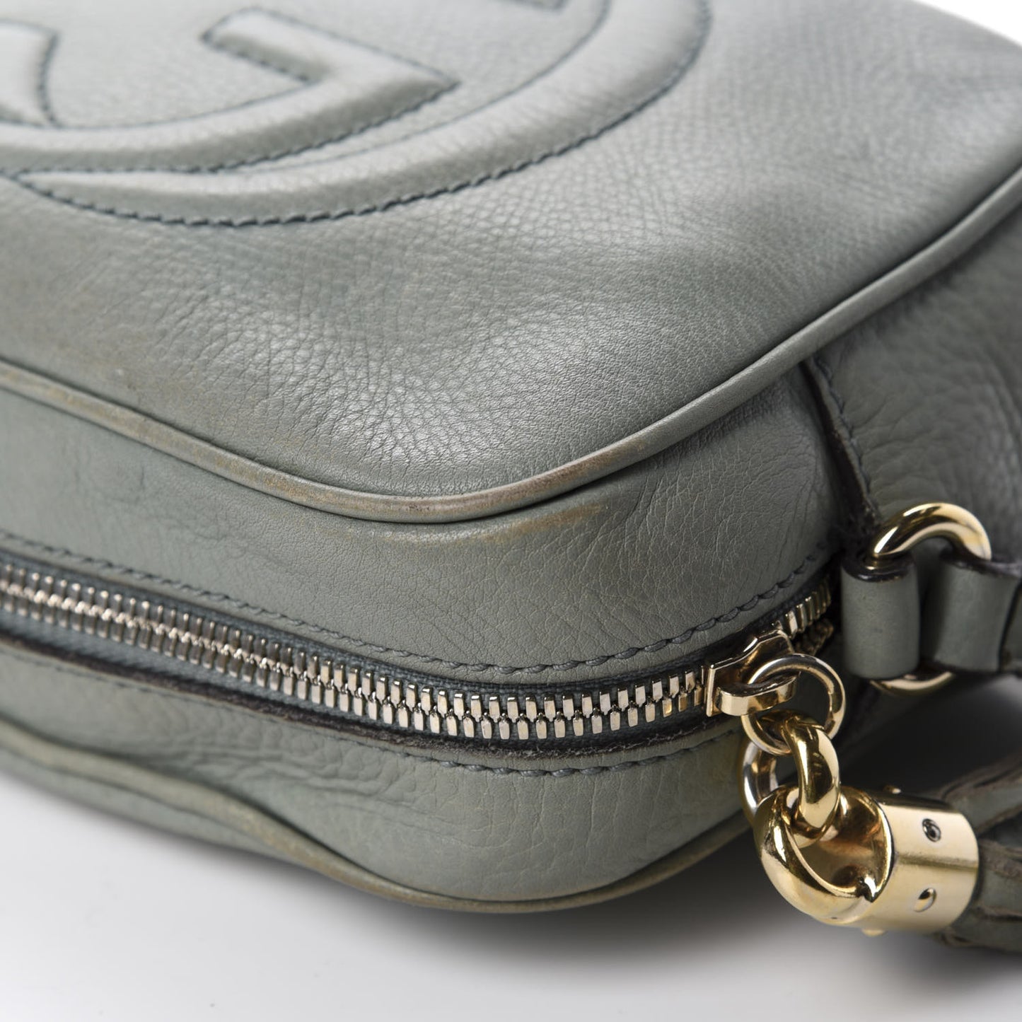 Pebbled Calfskin Small Soho Disco Bag Light Blue