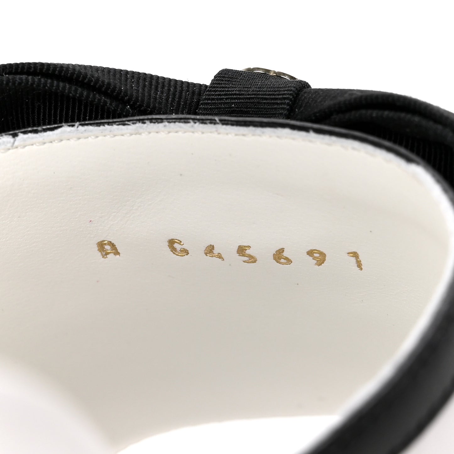 Lambskin Grosgrain Bow Mules 37 White Black