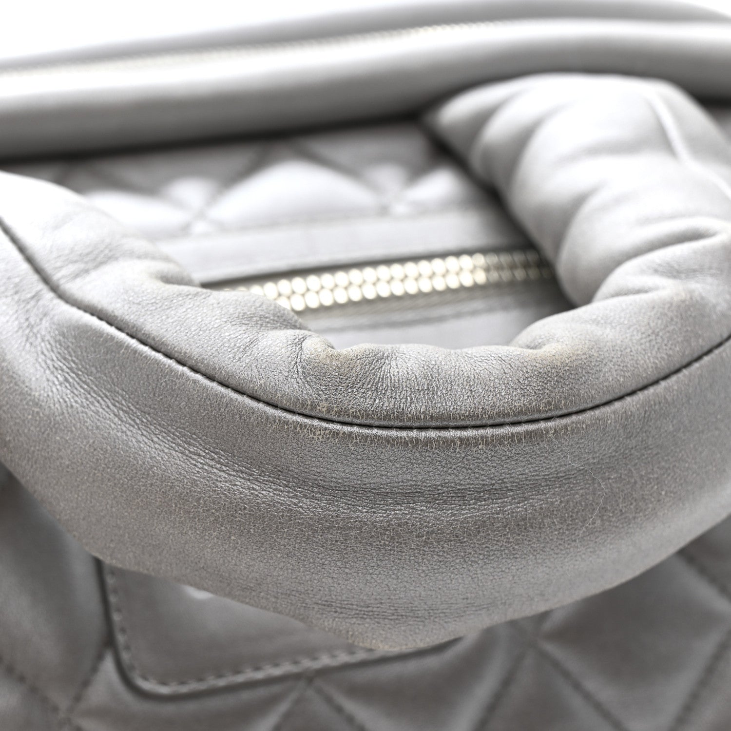 Chanel Metallic Lambskin Quilted Coco Cocoon Bowler Silver 13 of 14