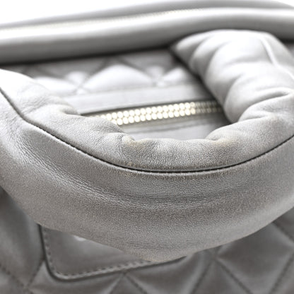 Chanel Metallic Lambskin Quilted Coco Cocoon Bowler Silver 13 of 14