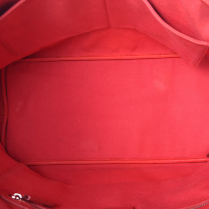 Christian Dior Coated Canvas Cannage Panarea Shopping Tote Red 9 of 17