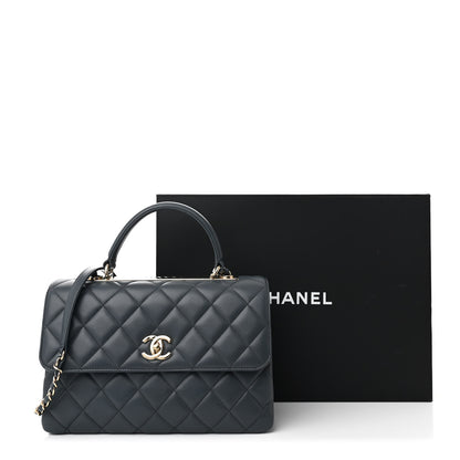 Chanel Lambskin Quilted Medium Trendy CC Flap Dual Handle Bag Dark Grey 13 of 13