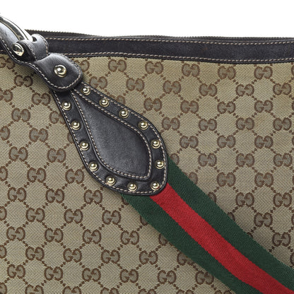 Gucci Monogram Web Studded Pelham Shoulder Bag Dark Brown 8 of 13