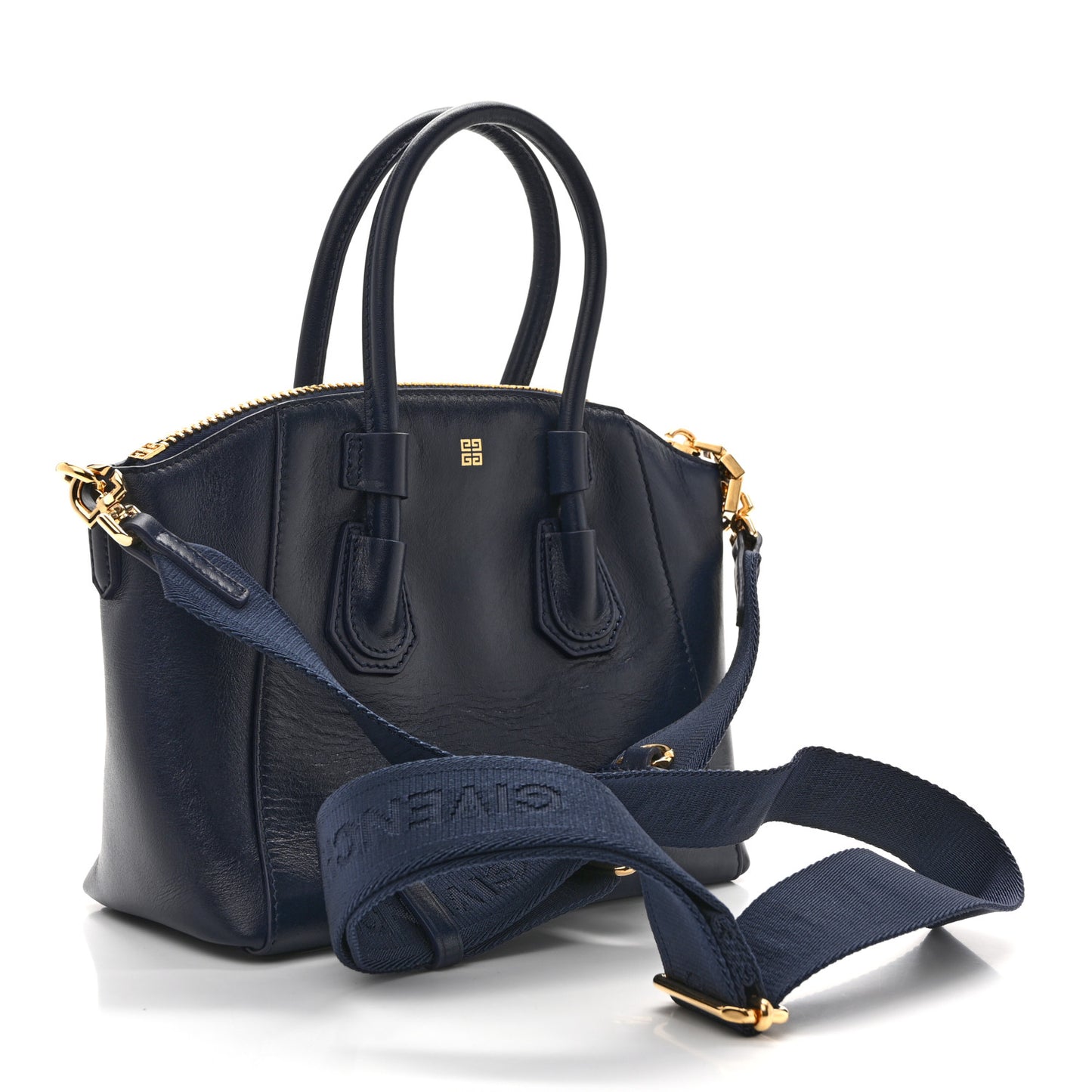 Box Calfskin Mini Sport Antigona Top Handle Bag Navy