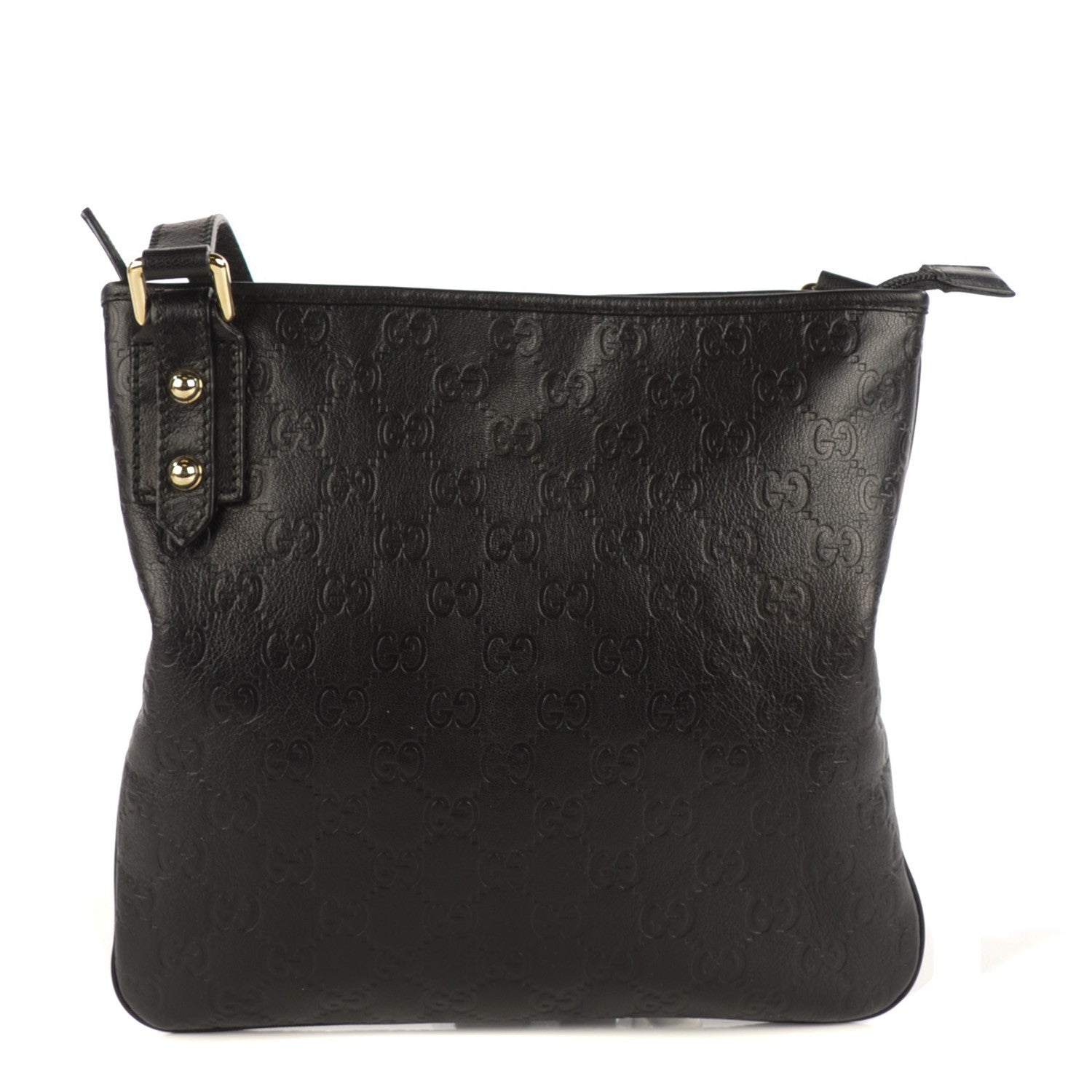 Gucci Guccissima Flat Messenger Bag Black 1 of 7