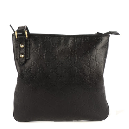 Gucci Guccissima Flat Messenger Bag Black 1 of 7