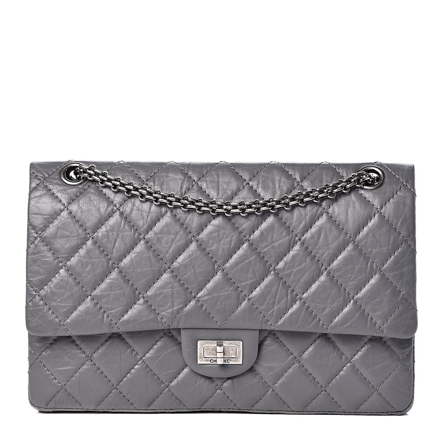 Aged Calfskin Quilted 2.55 Reissue 226 Flap Grey