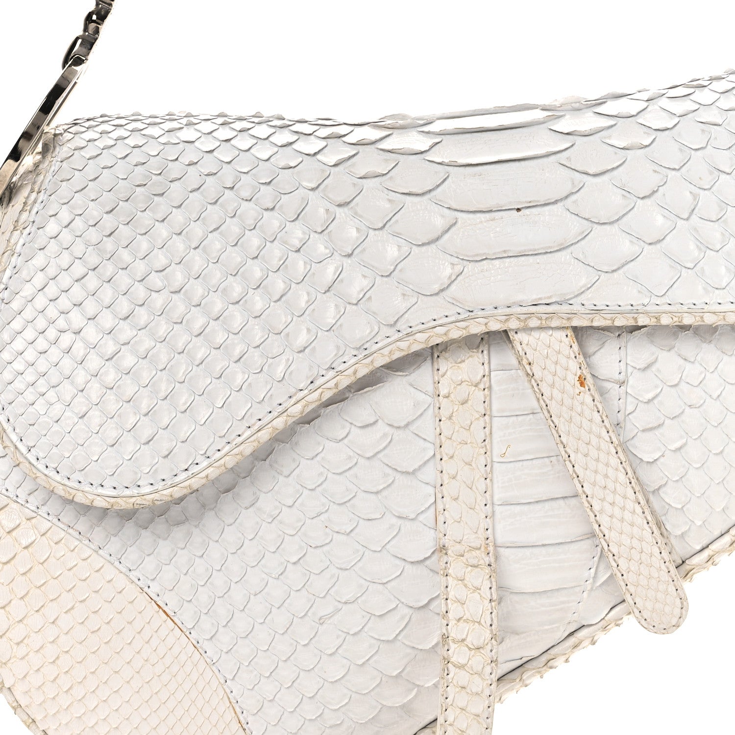 Christian Dior Snakeskin Saddle Bag White 8 of 16