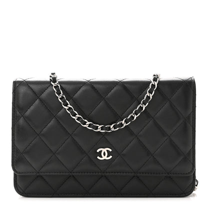 Chanel Lambskin Quilted Wallet On Chain WOC Black 1 of 13
