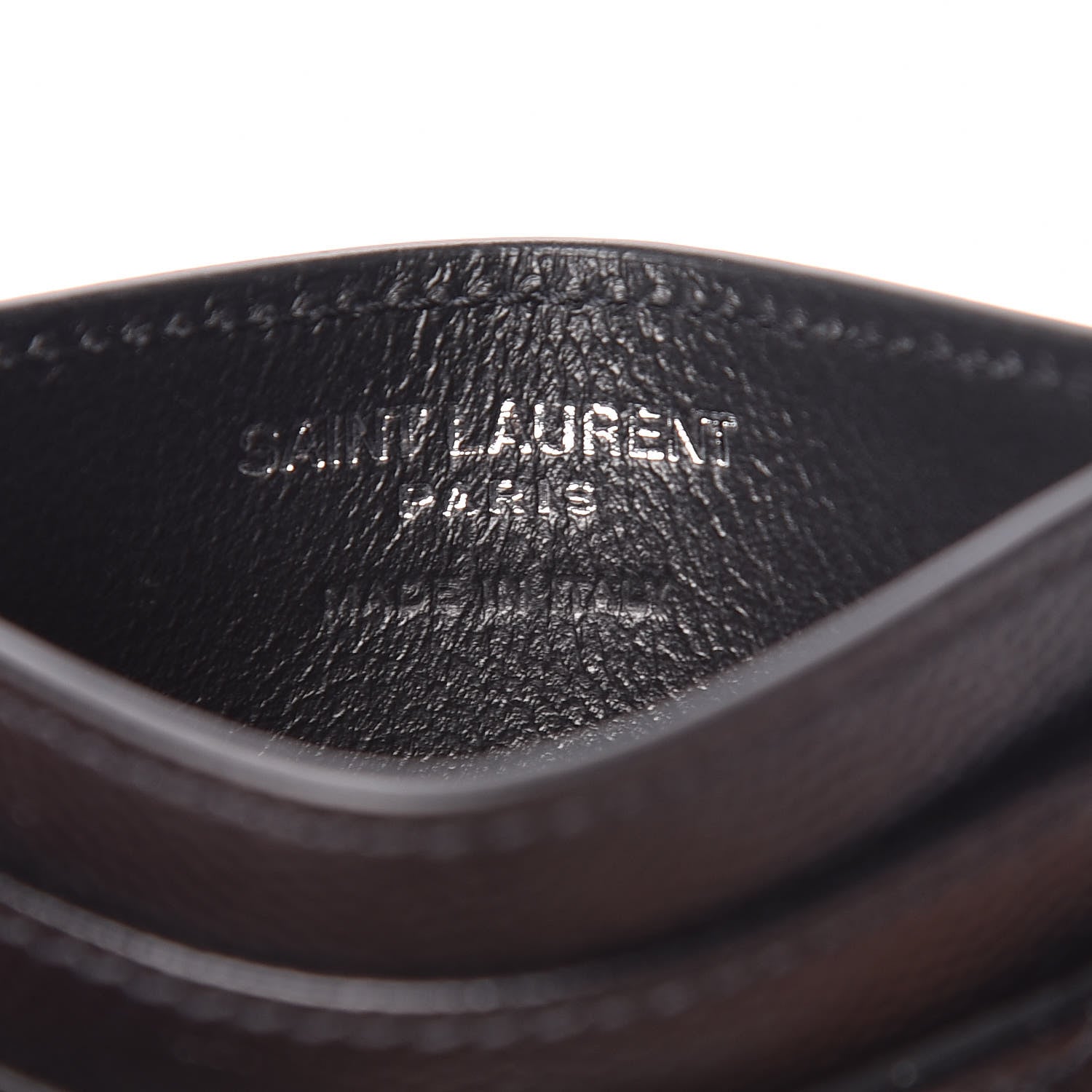Saint Laurent Grain De Poudre Matelasse Chevron Monogram Credit Card Case Black 6 of 8