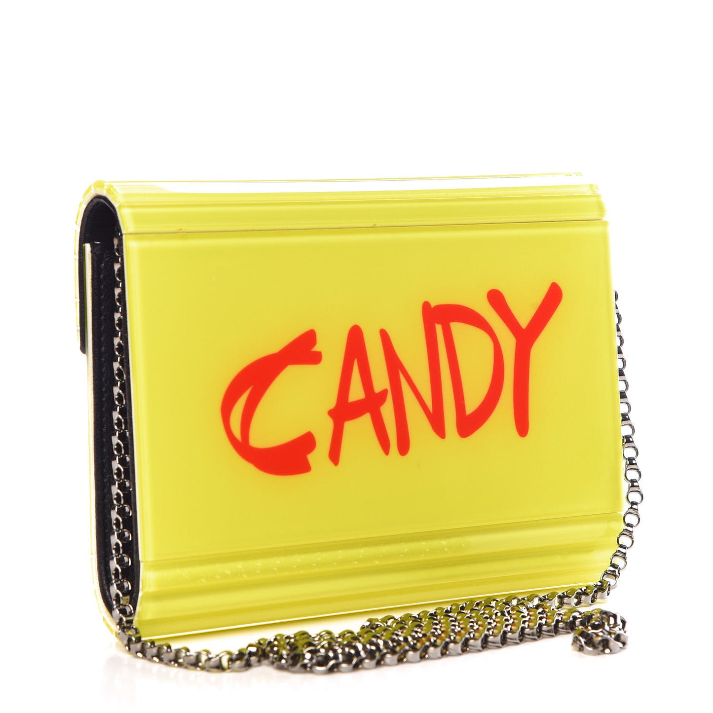 Acrylic You Are What You Wear Candy Clutch Yellow Multi