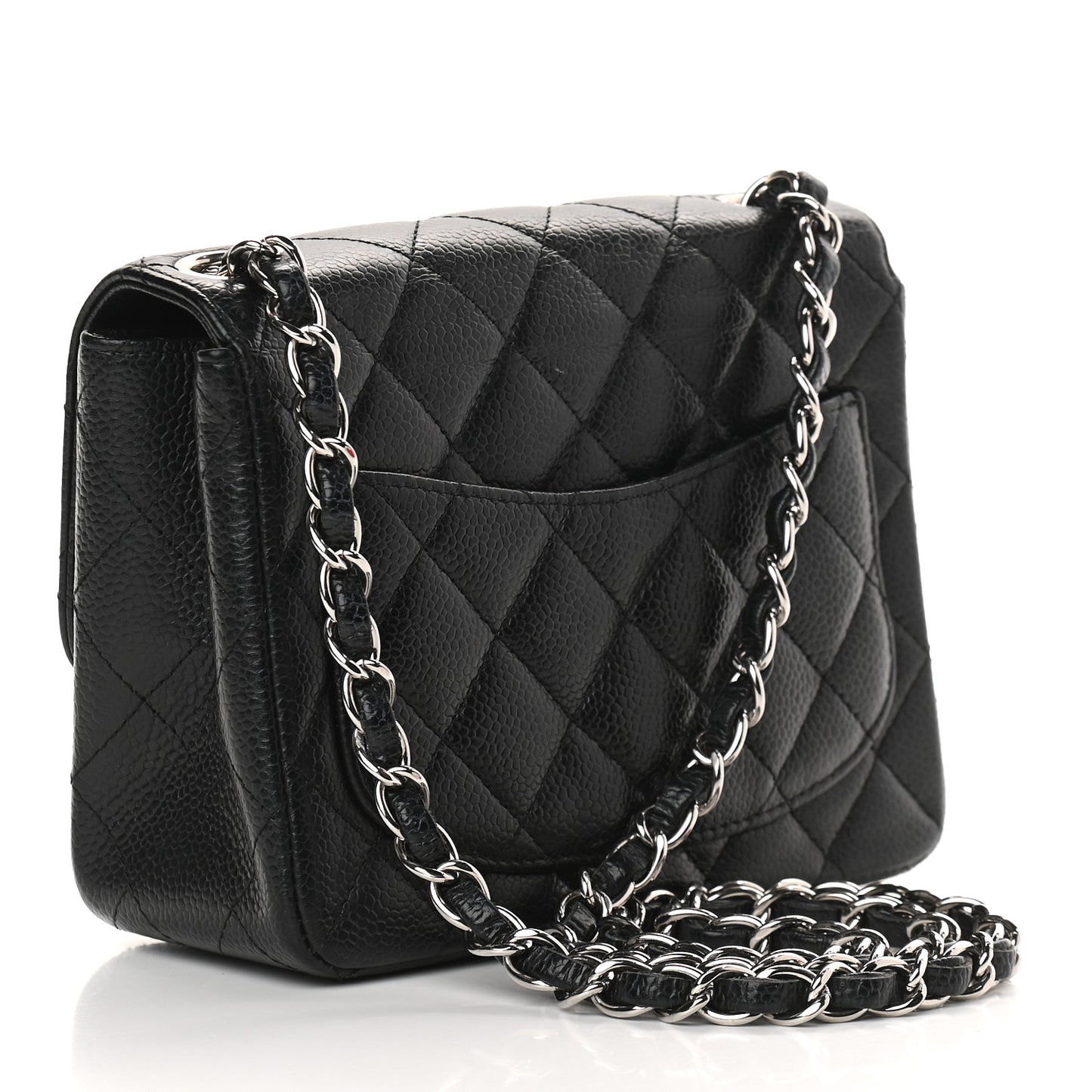 Caviar Quilted Mini Square Flap Black