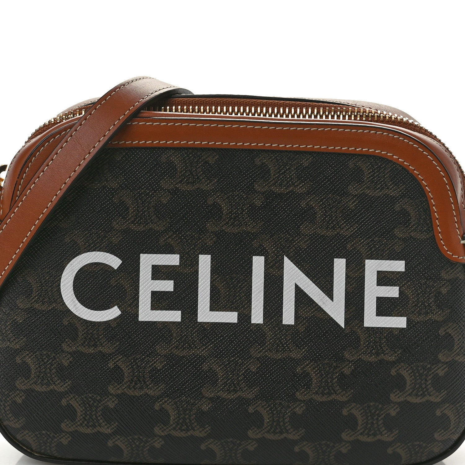 Celine Triomphe Canvas Small Camera Bag Tan 8 of 10