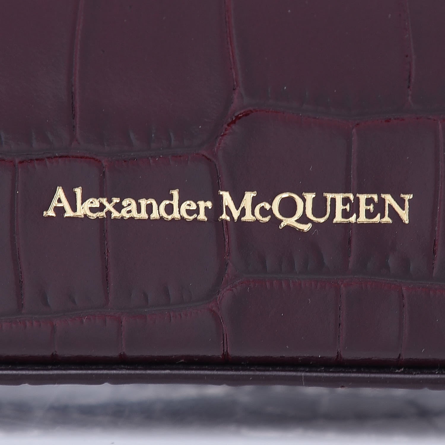 Alexander McQueen Calfskin Crocodile Embossed Box Shoulder Bag 21 Velvet Red 8 of 9
