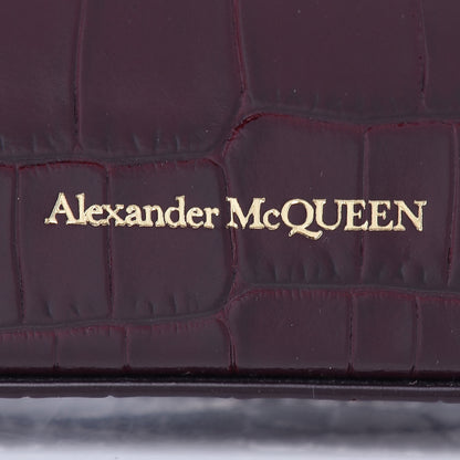 Alexander McQueen Calfskin Crocodile Embossed Box Shoulder Bag 21 Velvet Red 8 of 9