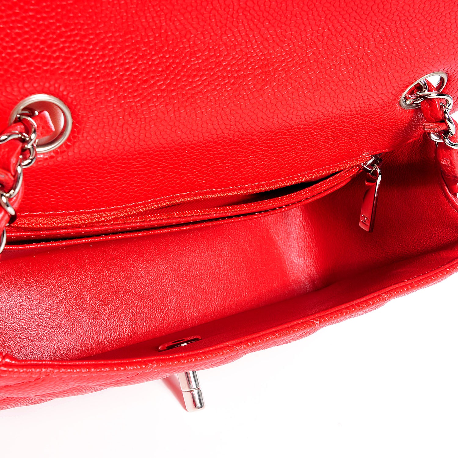Chanel Caviar Quilted Mini Flap Red 7 of 9