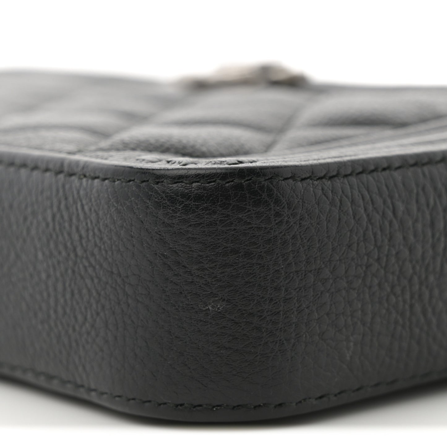 Caviar Quilted Small Boy Clutch With Chain Black