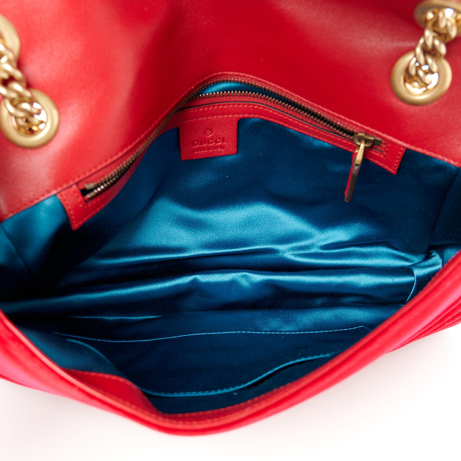 Gucci Velvet Matelasse Medium GG Marmont Shoulder Bag Hibiscus Red 5 of 10