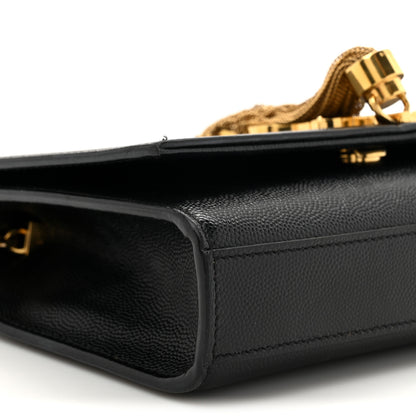 Saint Laurent Grain De Poudre Small Classic Monogram Kate Tassel Satchel Black 10 of 15