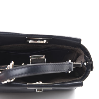 Fendi Shiny Nappa Botanic Garden Embroidered Micro Peekaboo Iconic Satchel Ocean Arancio 5 of 10