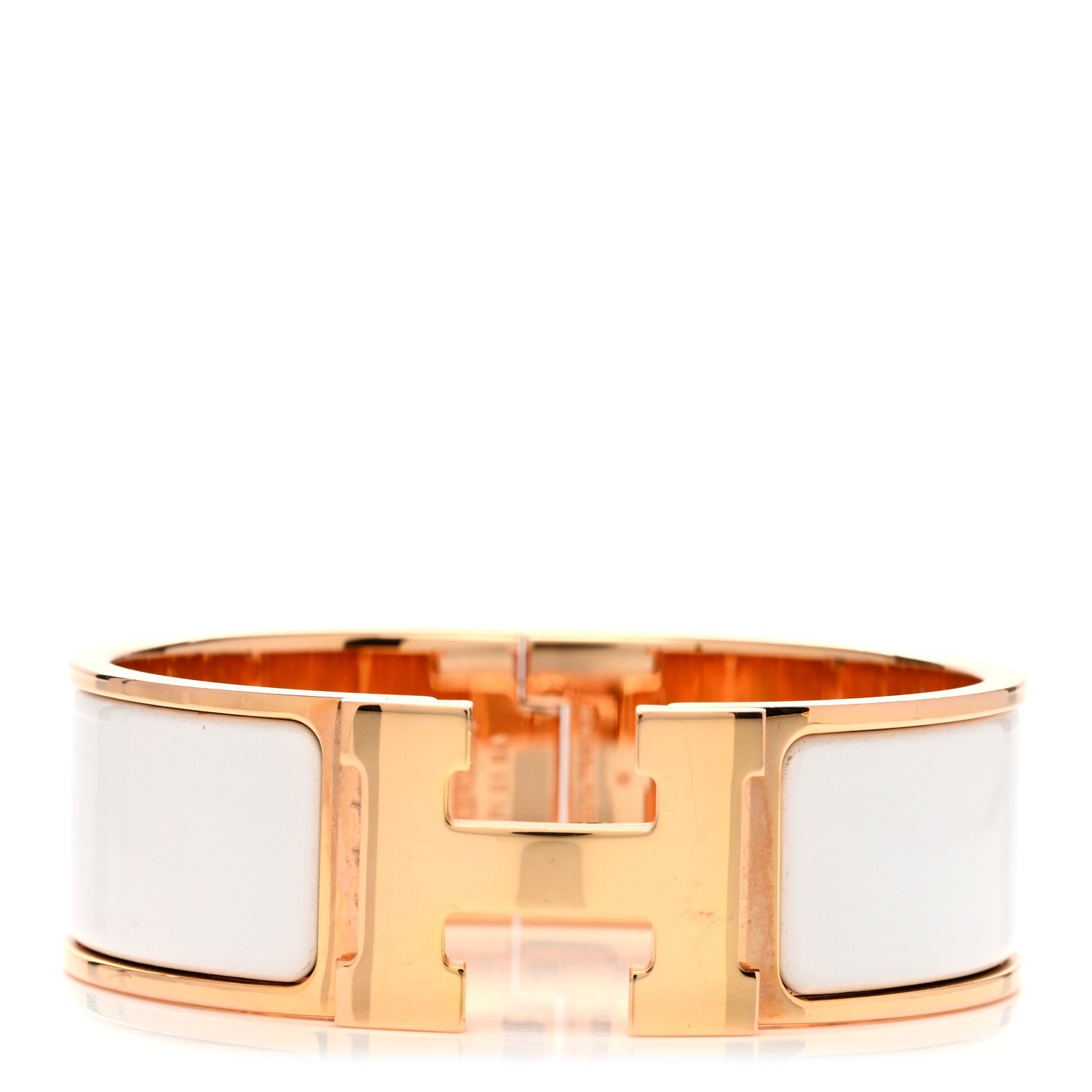 Hermes Enamel Wide Clic Clac H Bracelet PM White 1 of 5