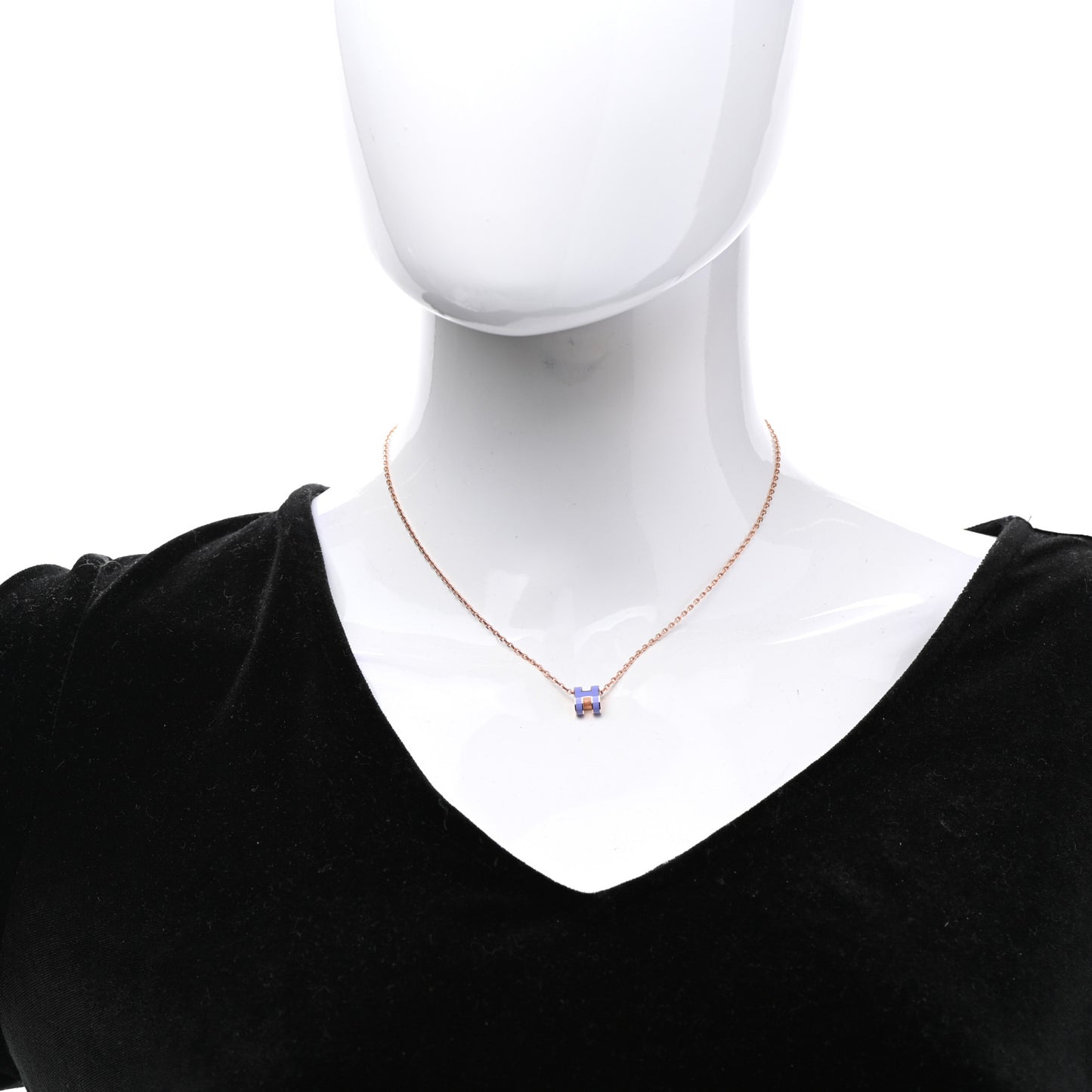 Rose Gold Mini Pop H Pendant Necklace Lilas