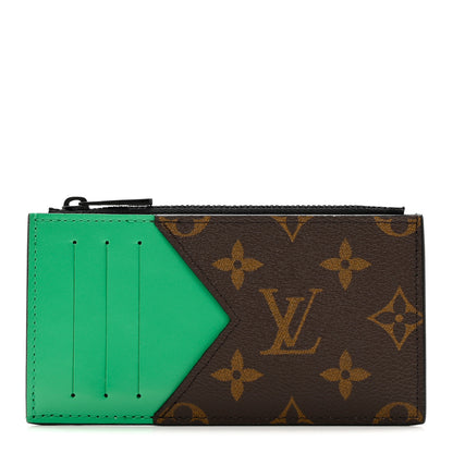 Louis Vuitton Monogram Calfskin Coin Card Holder Minty Green 1 of 6