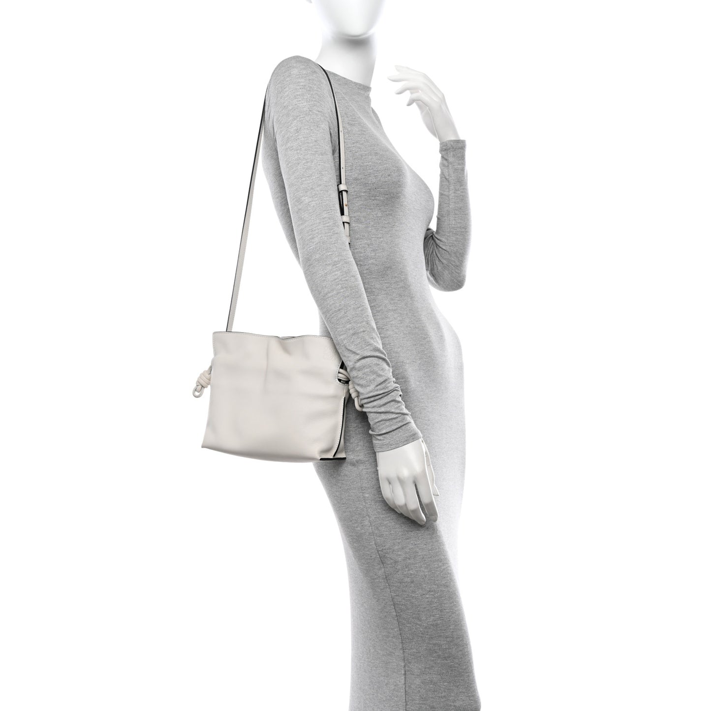 Calfskin Mini Flamenco Knot Clutch Angora