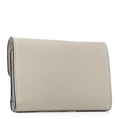Chloe Calfskin Suede Circle C Compact Wallet Pastel Grey 2 of 7