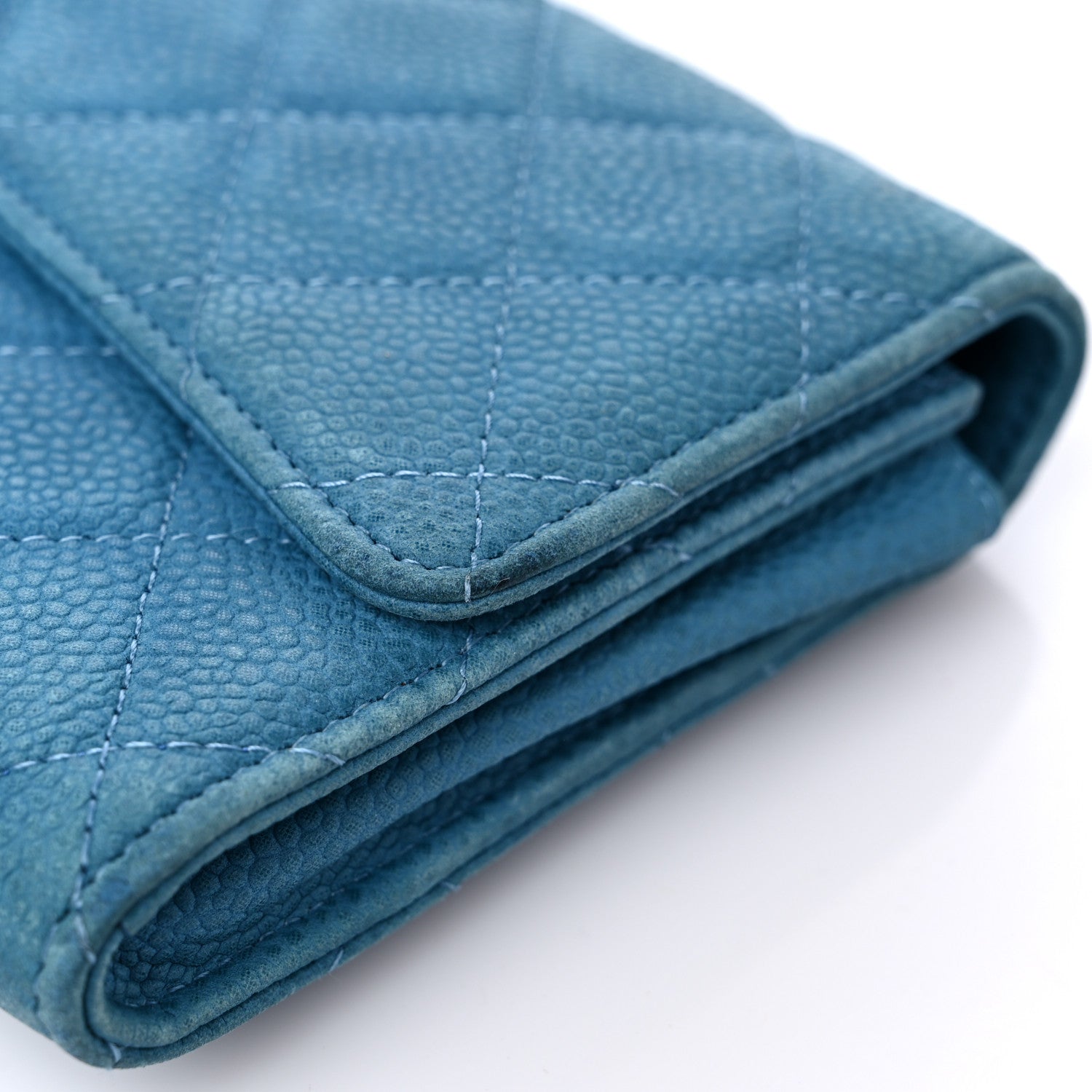 Chanel Iridescent Caviar Quilted Travel Wallet Blue 17 of 21