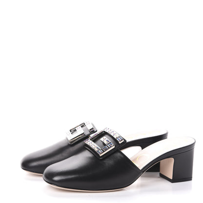 Gucci Malaga Kid Crystal Square G Madelyn 60mm Mules 37.5 Black 3 of 7