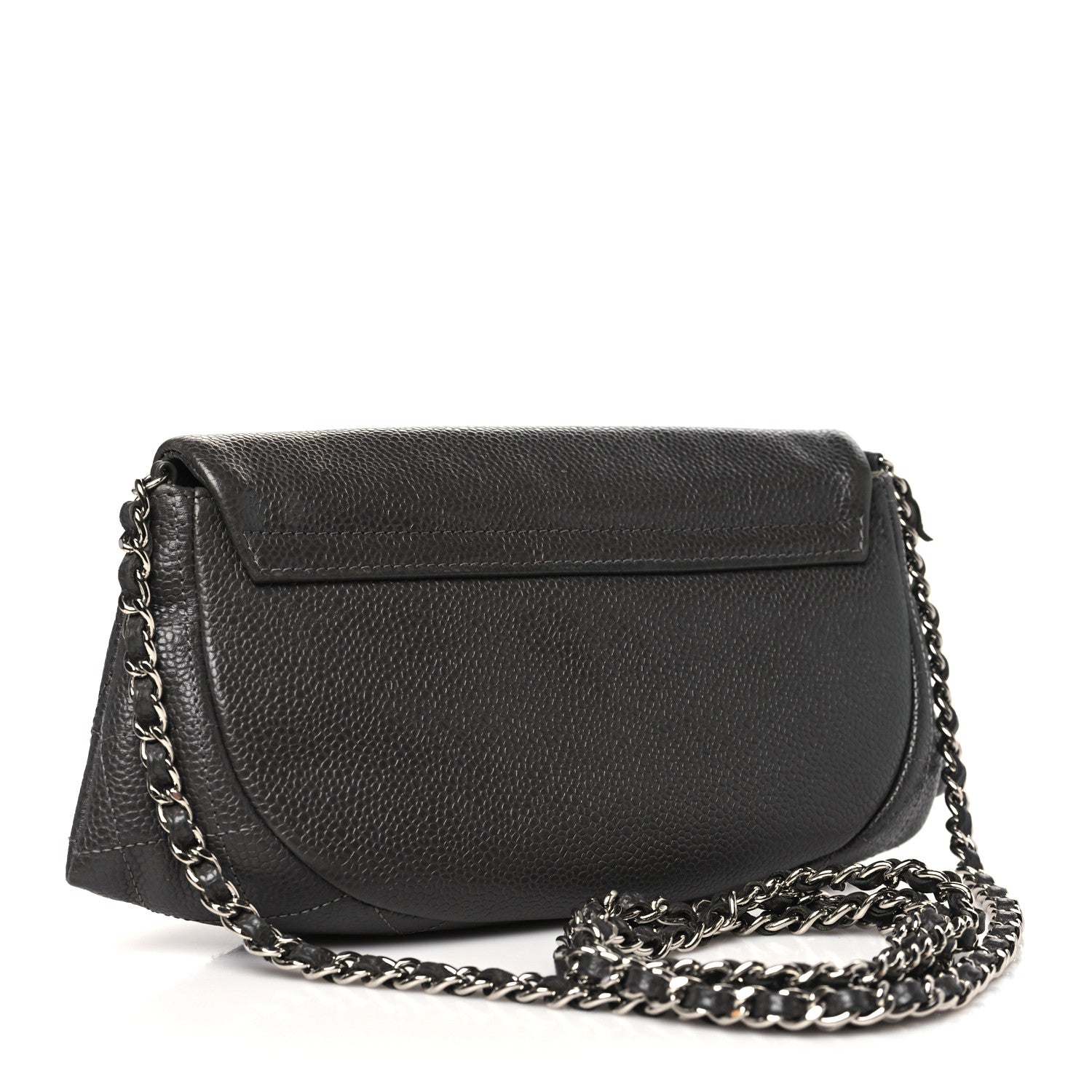 Chanel Caviar Half Moon Wallet On Chain WOC Dark Grey 3 of 12
