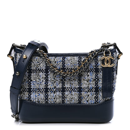 Chanel Tweed Calfskin Small Gabrielle Hobo Blue 1 of 6