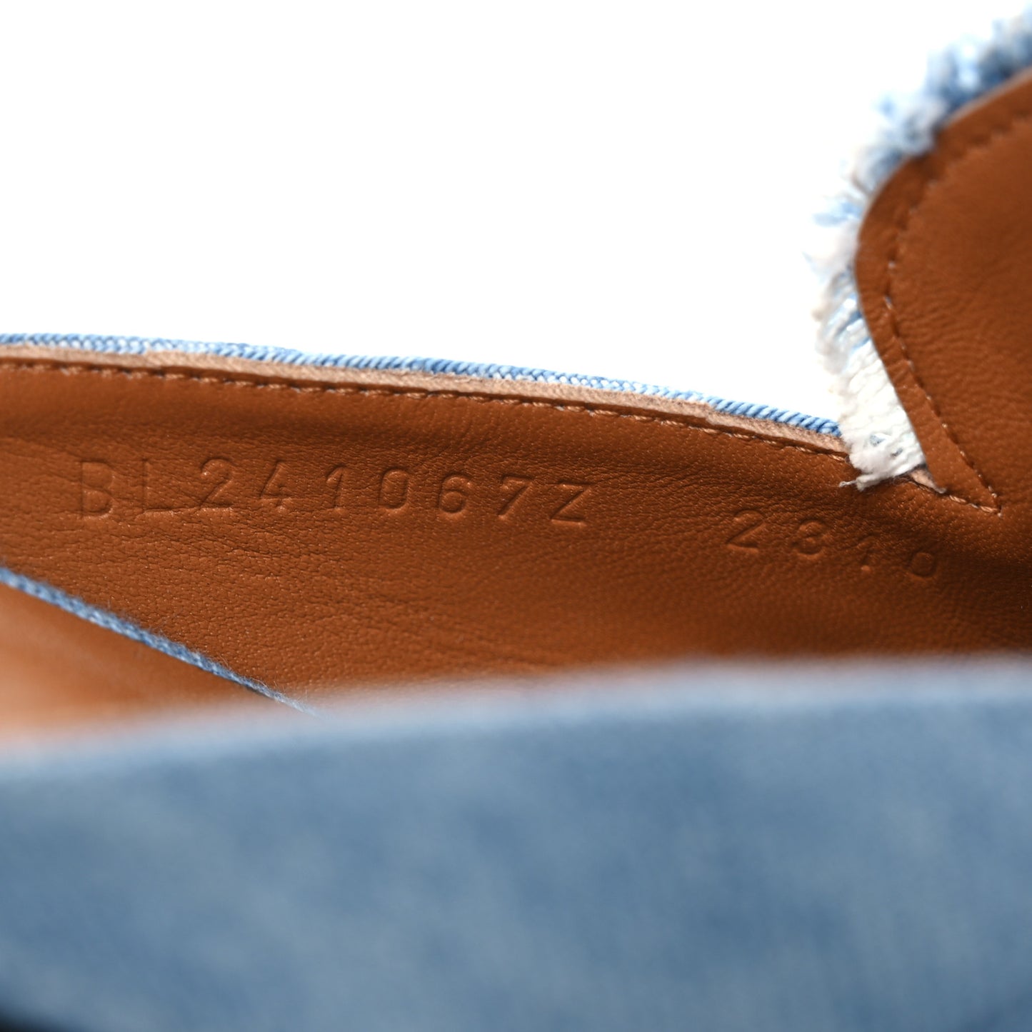 Denim Fringed Oz Mules 40 Bleu Clair
