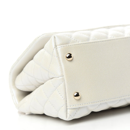 Chanel Iridescent Caviar Quilted Small Coco Handle Flap White 6 of 11