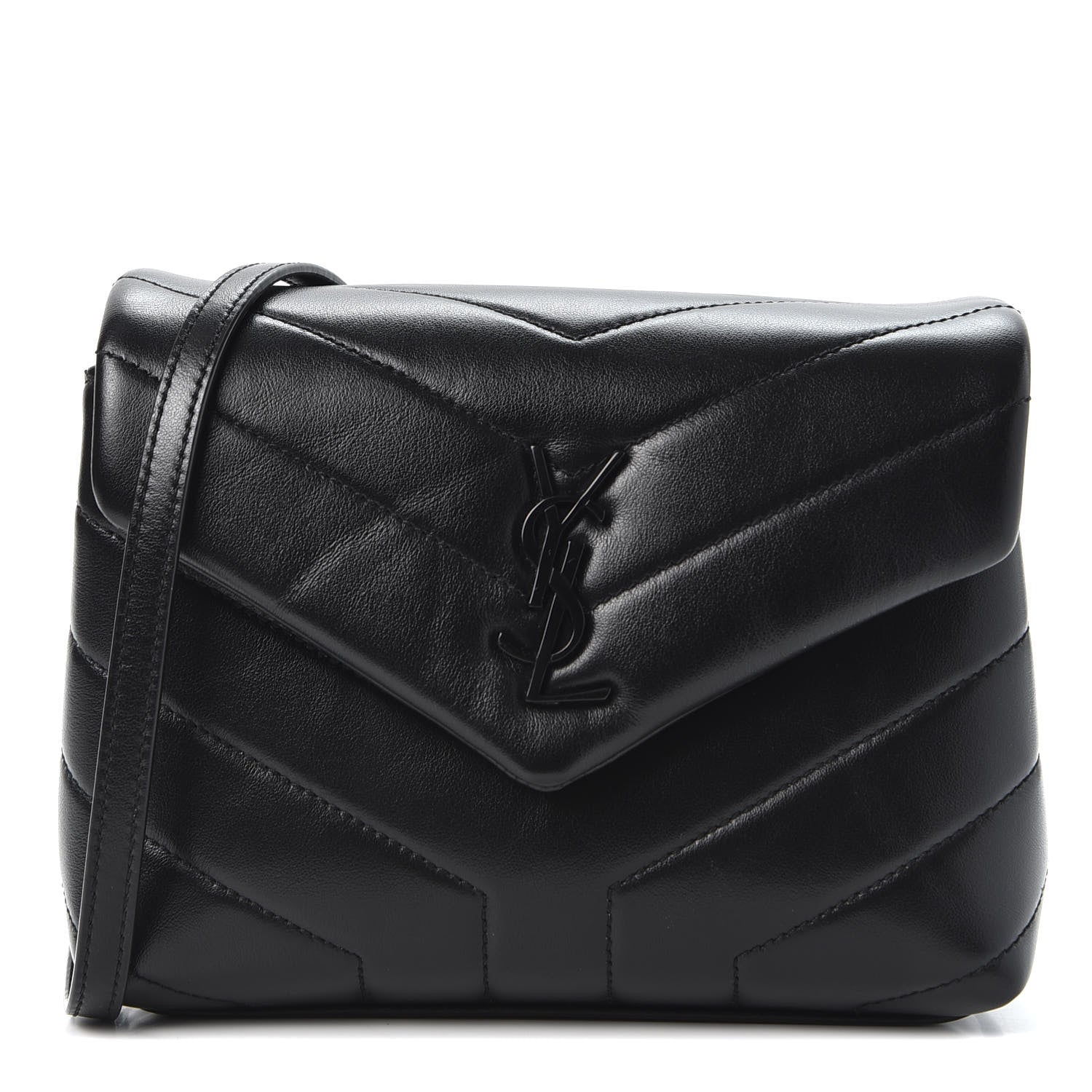 Saint Laurent Calfskin Y Quilted Monogram Toy Loulou Crossbody Bag Black 1 of 10
