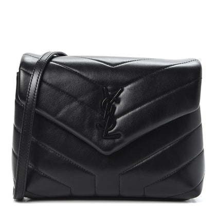 Saint Laurent Calfskin Y Quilted Monogram Toy Loulou Crossbody Bag Black 1 of 10