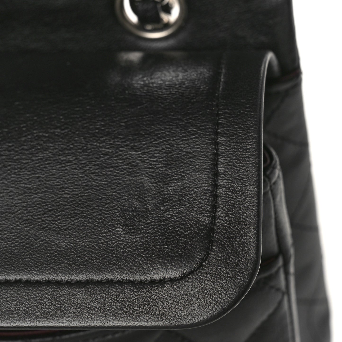 Lambskin Quilted Medium Double Flap Black