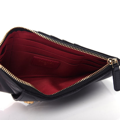 Chanel Goatskin Quilted 19 Flat Wallet Pouch Black 5 of 7