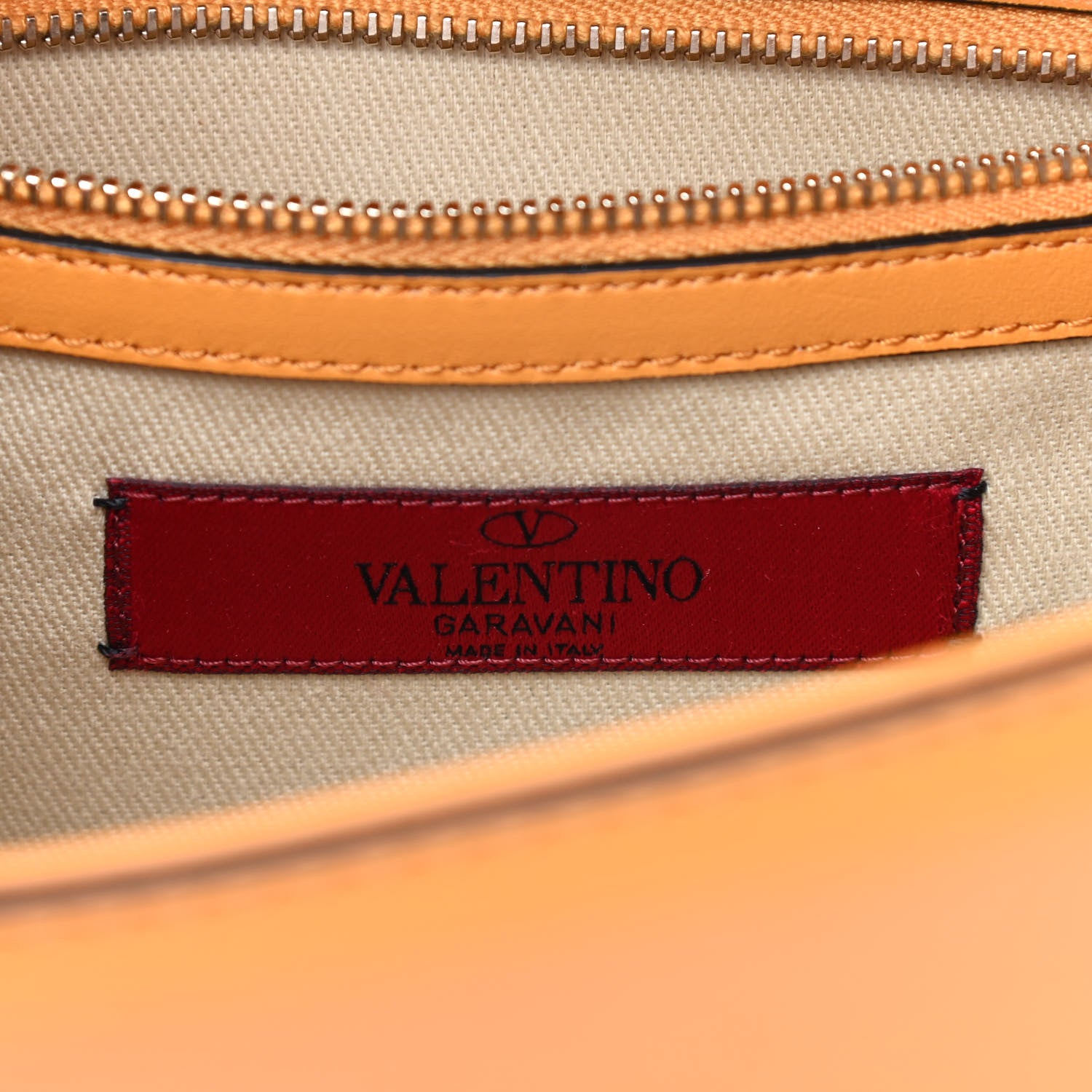 Valentino Garavani Vitello Small Glam Lock Rockstud Flap Mandarin Sorbet 6 of 9