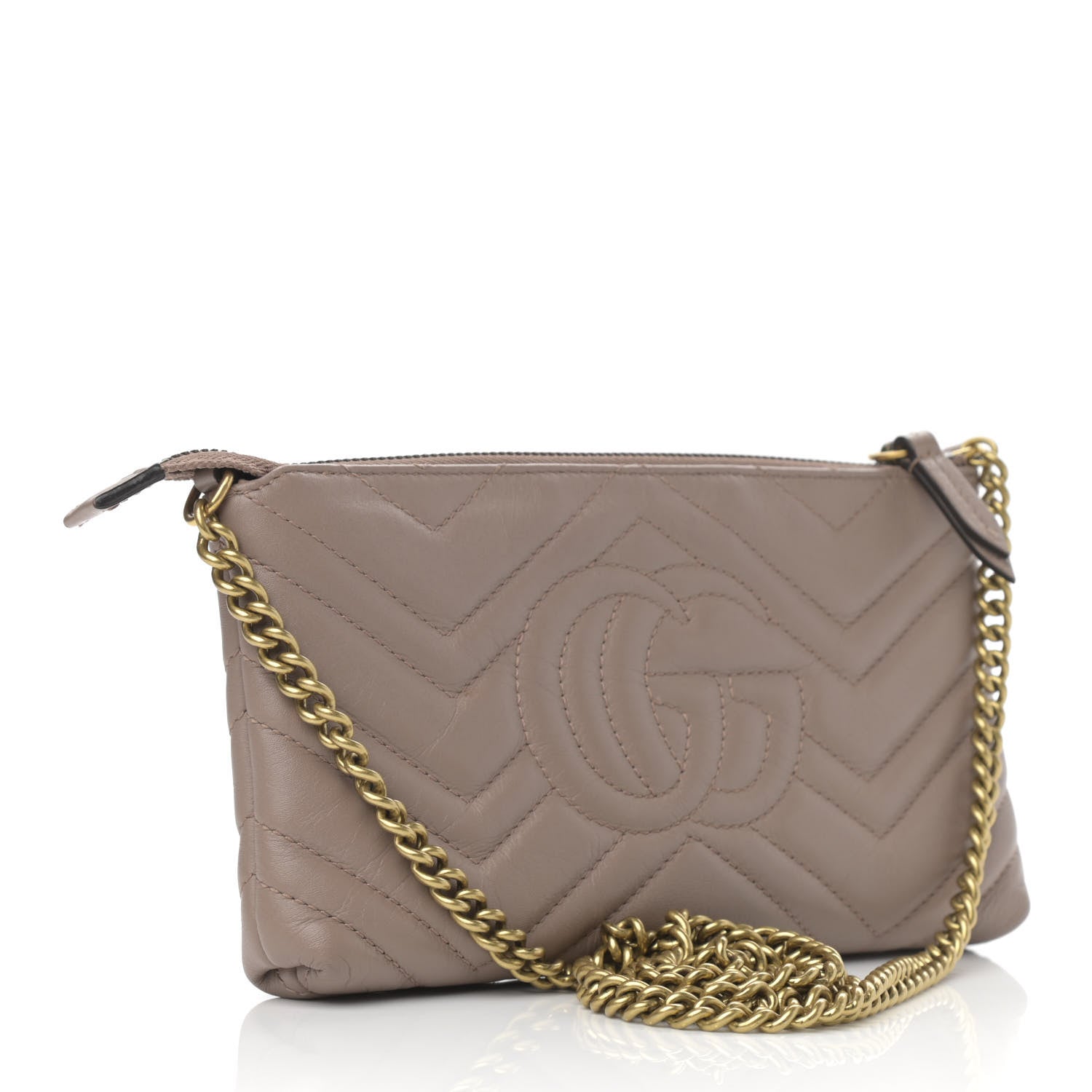 Gucci Calfskin Matelasse Mini GG Marmont Chain Bag Porcelain Rose 3 of 13