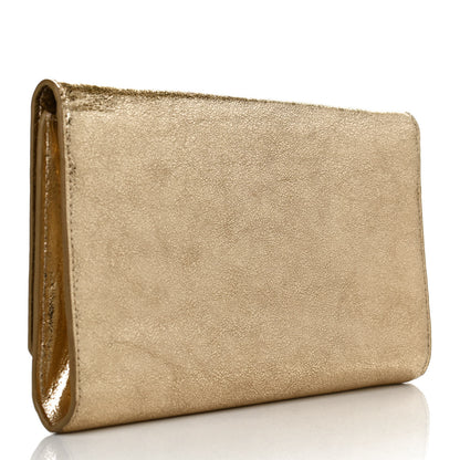 Saint Laurent Metallic Calfskin Monogram Large Belle De Jour Clutch Gold 4 of 8