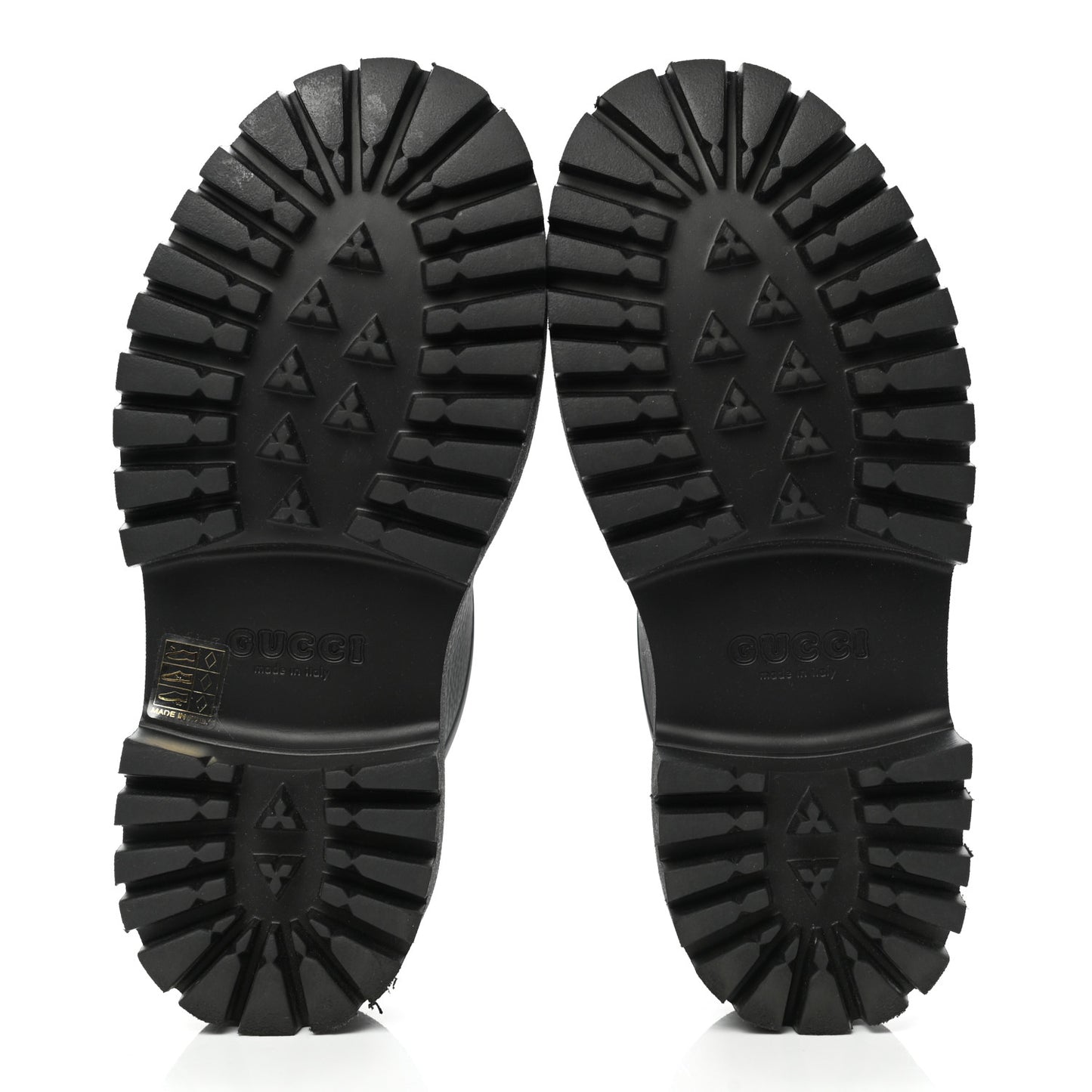 Rubber GG Monogram Perforated Elea Platform 55mm Lug Sole Sandals 38 Black