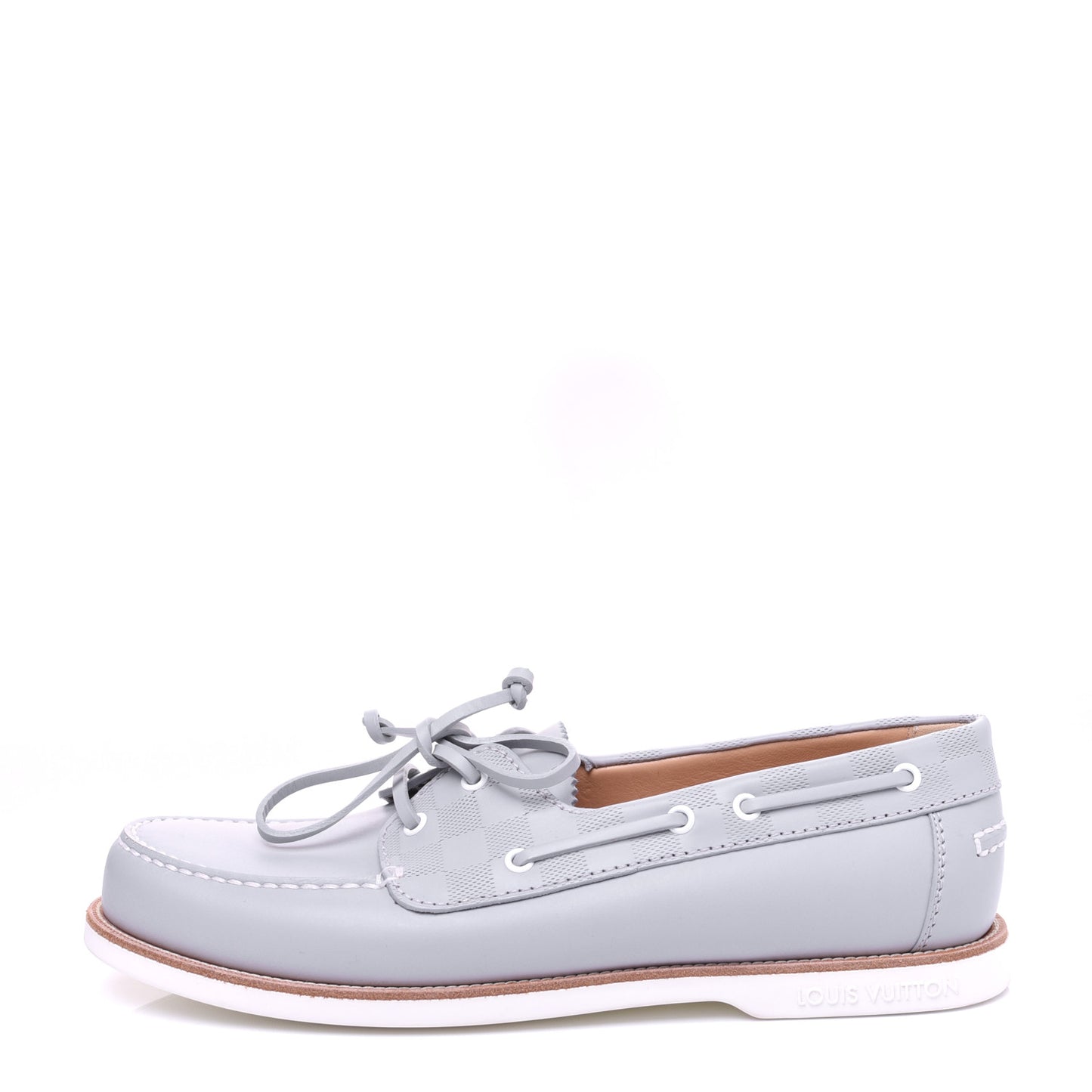 Damier Infini Mens Marina Bay Boat Shoes 11 Gris