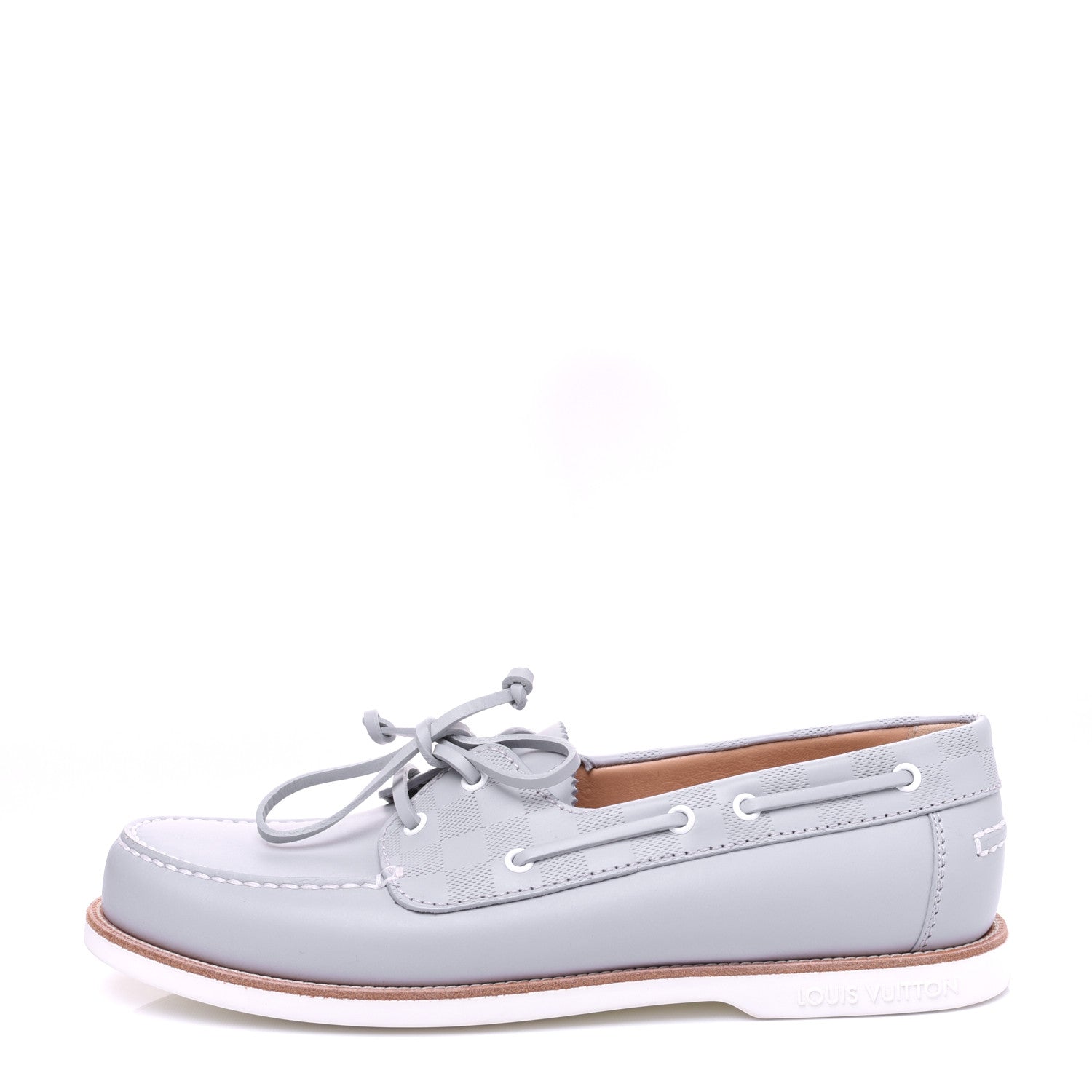 Louis Vuitton Damier Infini Mens Marina Bay Boat Shoes 11 Gris 1 of 12