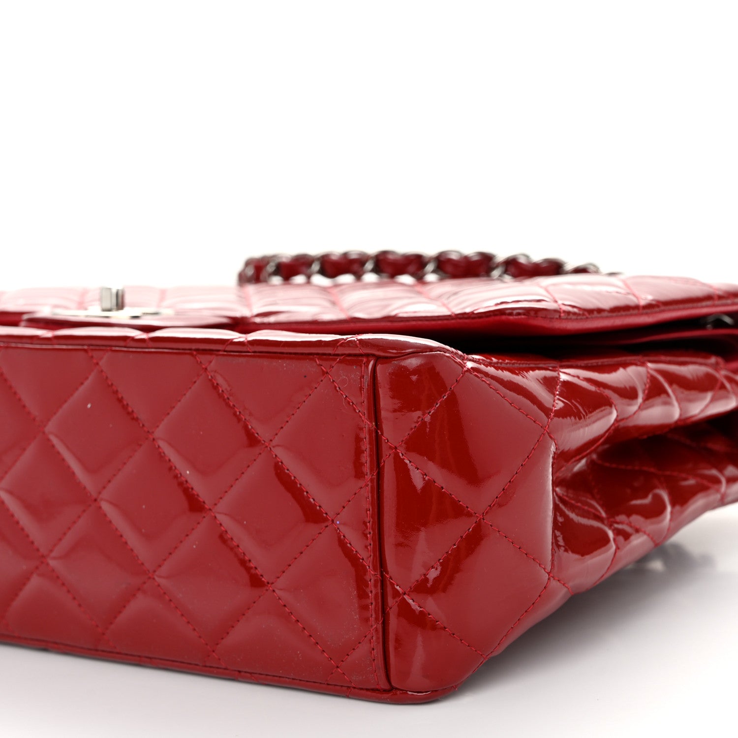 Chanel Patent Quilted Maxi Double Flap Red 10 of 11