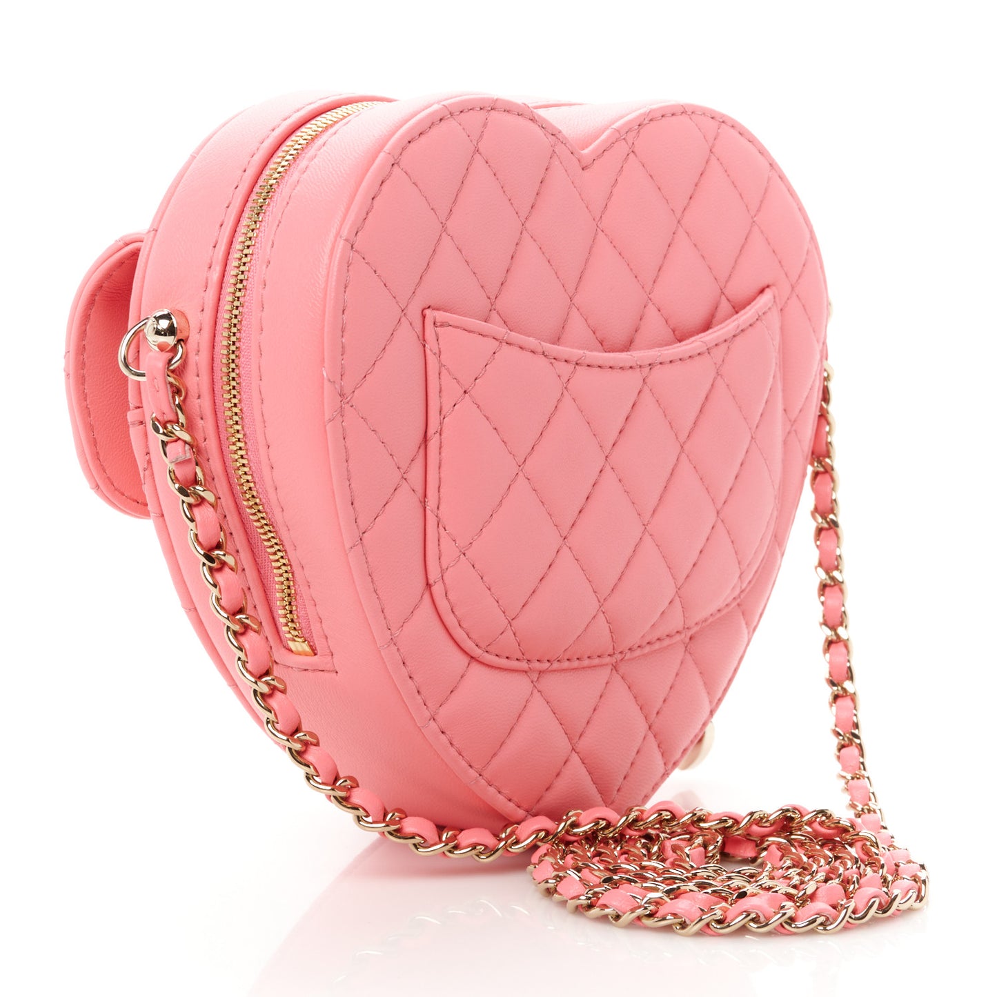 Lambskin Quilted CC In Love Heart Bag Pink
