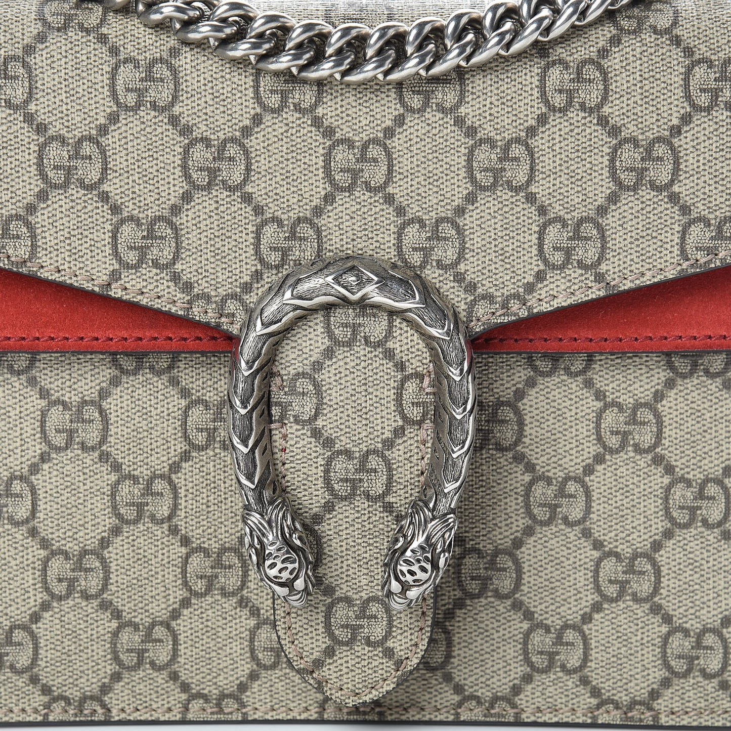 GG Supreme Monogram Mini Dionysus Shoulder Bag Hibiscus Red