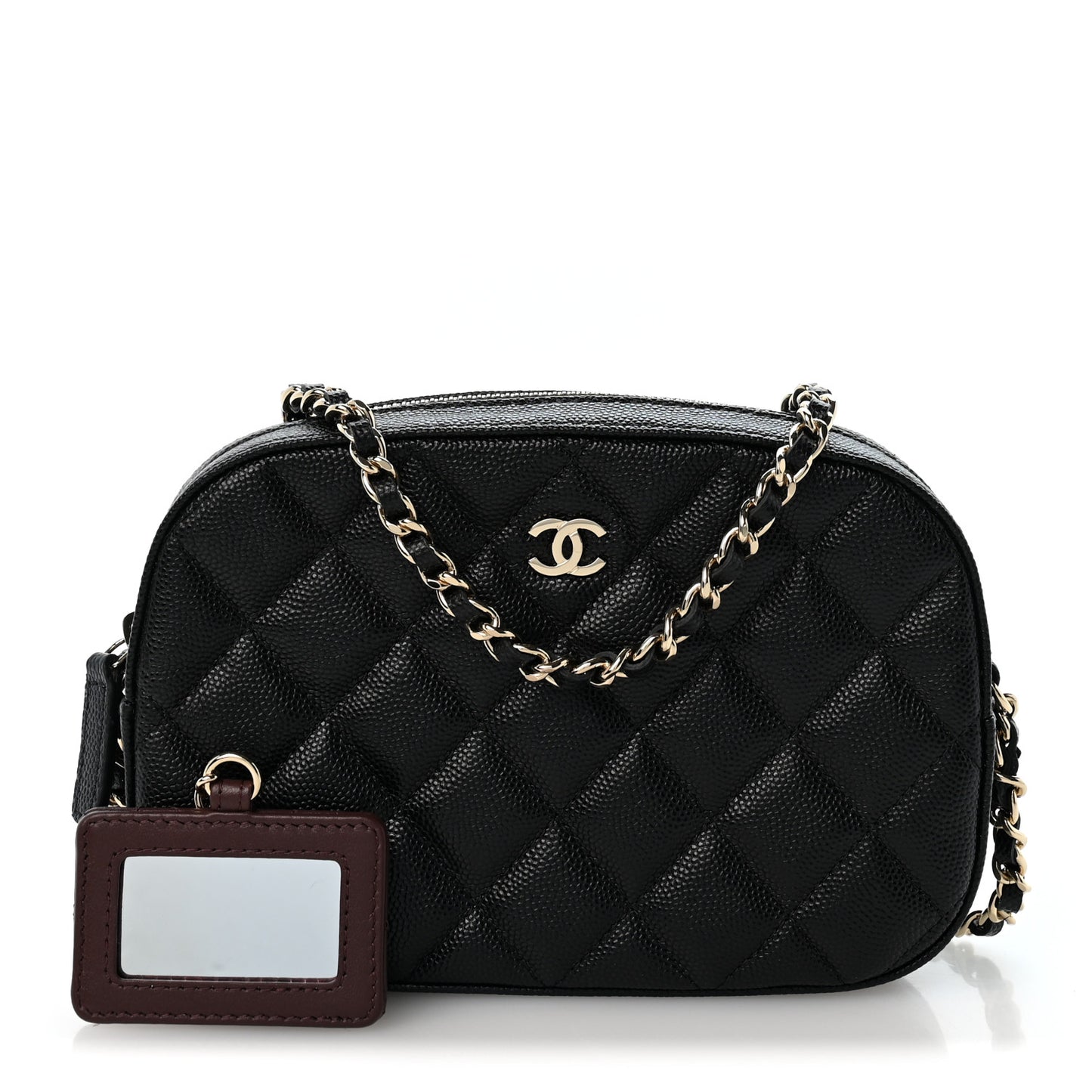 Caviar Quilted Vanity With Chain Black
